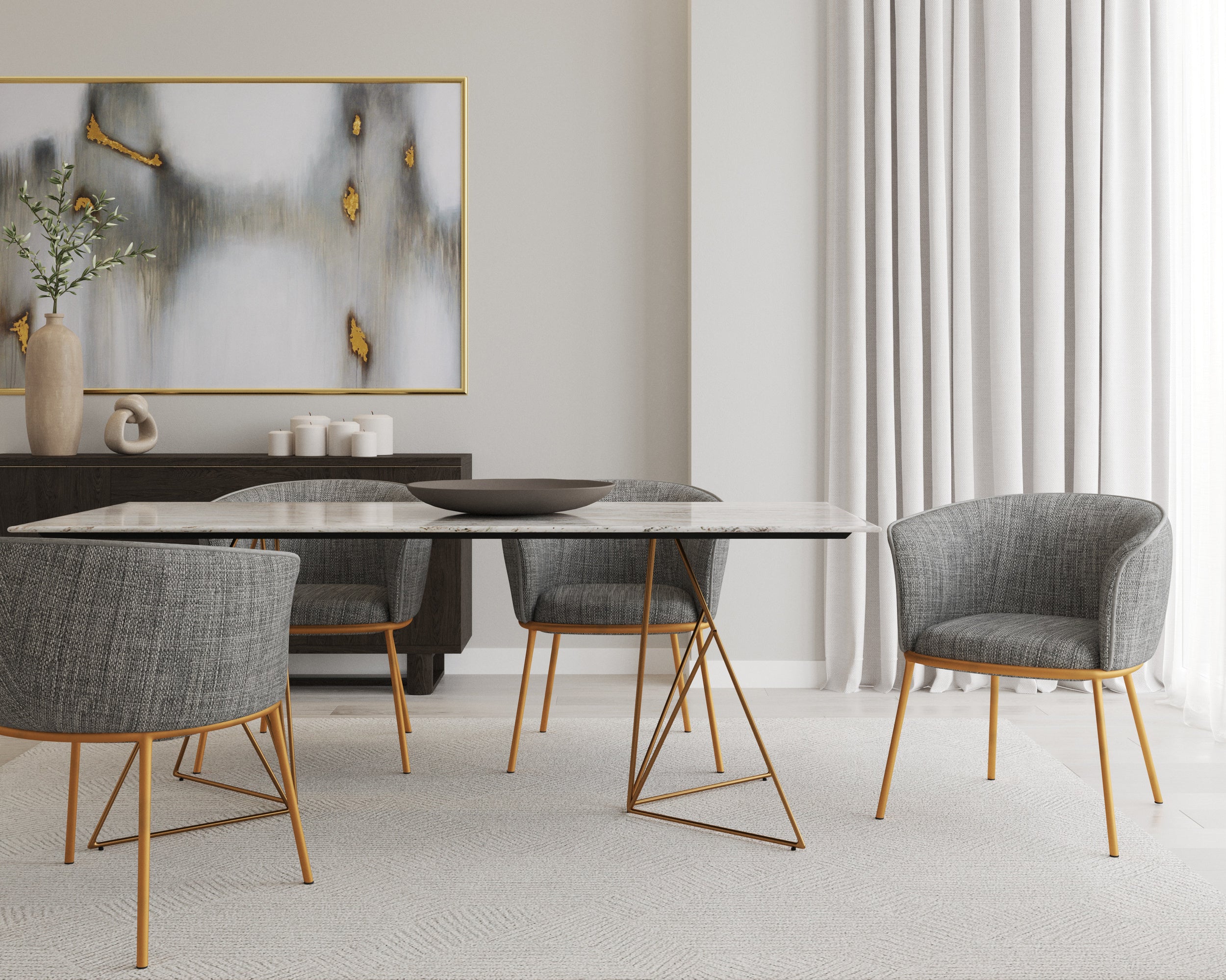 Water Marks - 72" X 48" - Gold Floater Frame