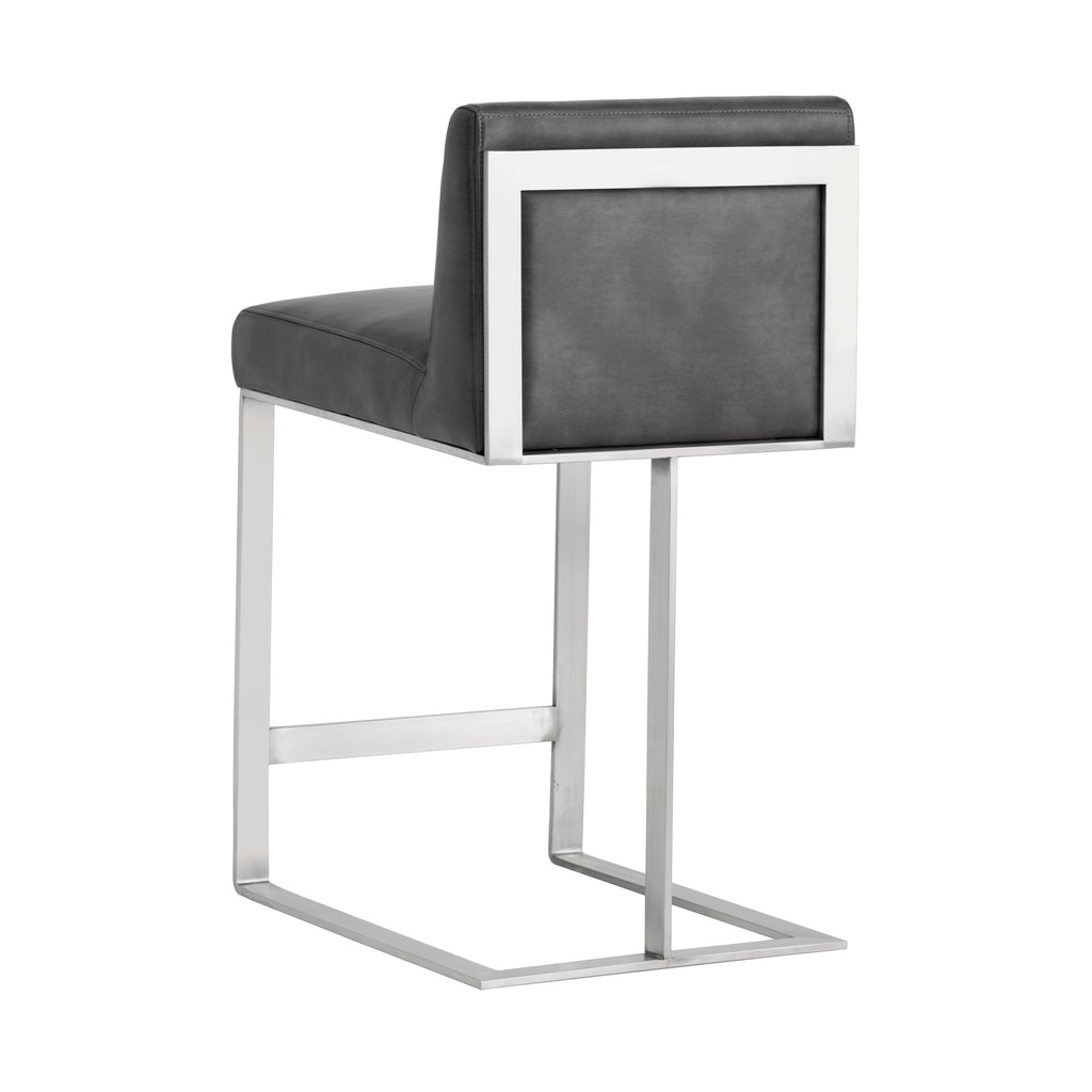 Dean Counter Stool - Stainless Steel - Cantina Magnetite