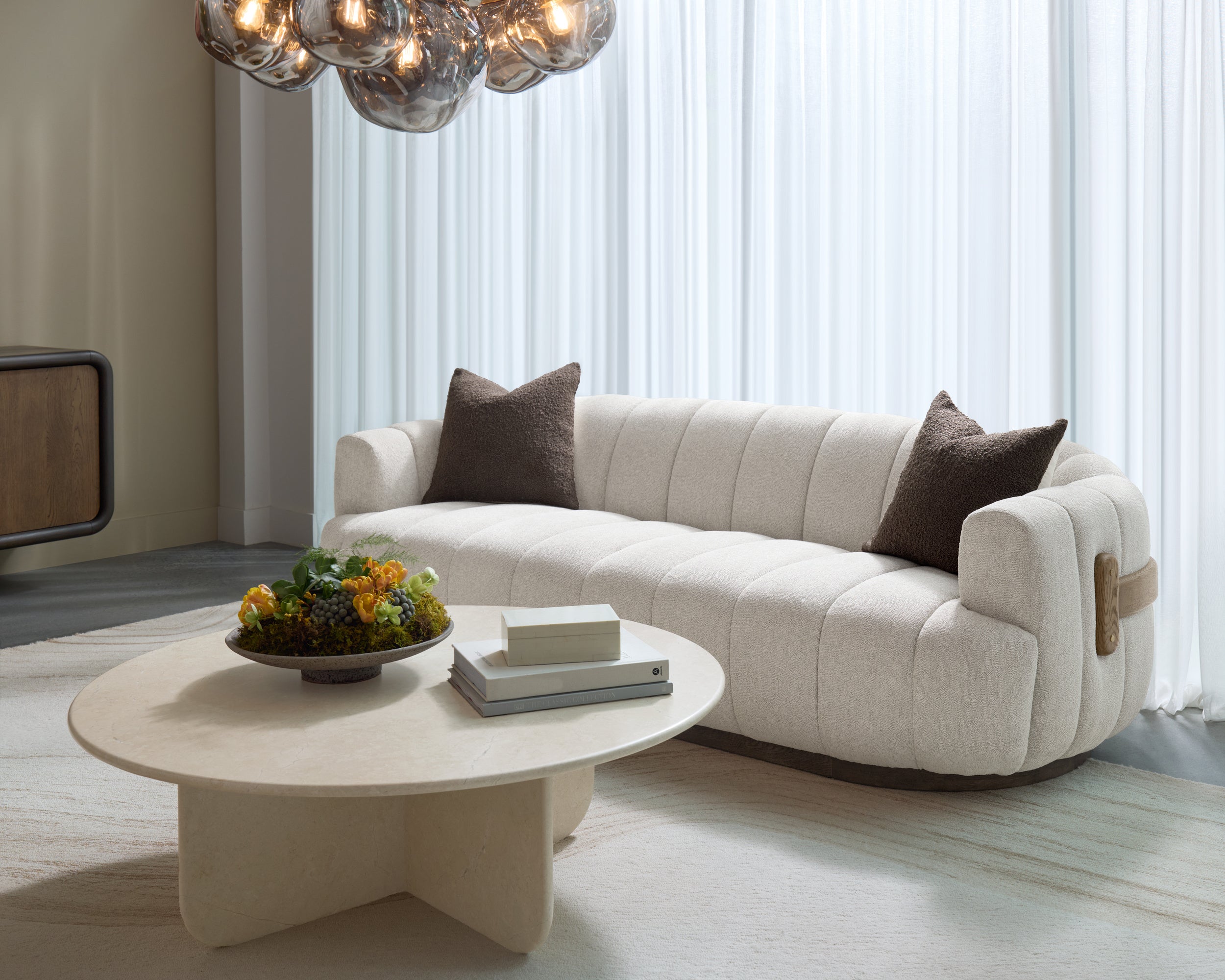 Tadeo Sofa - Warm Brown - Dove Cream