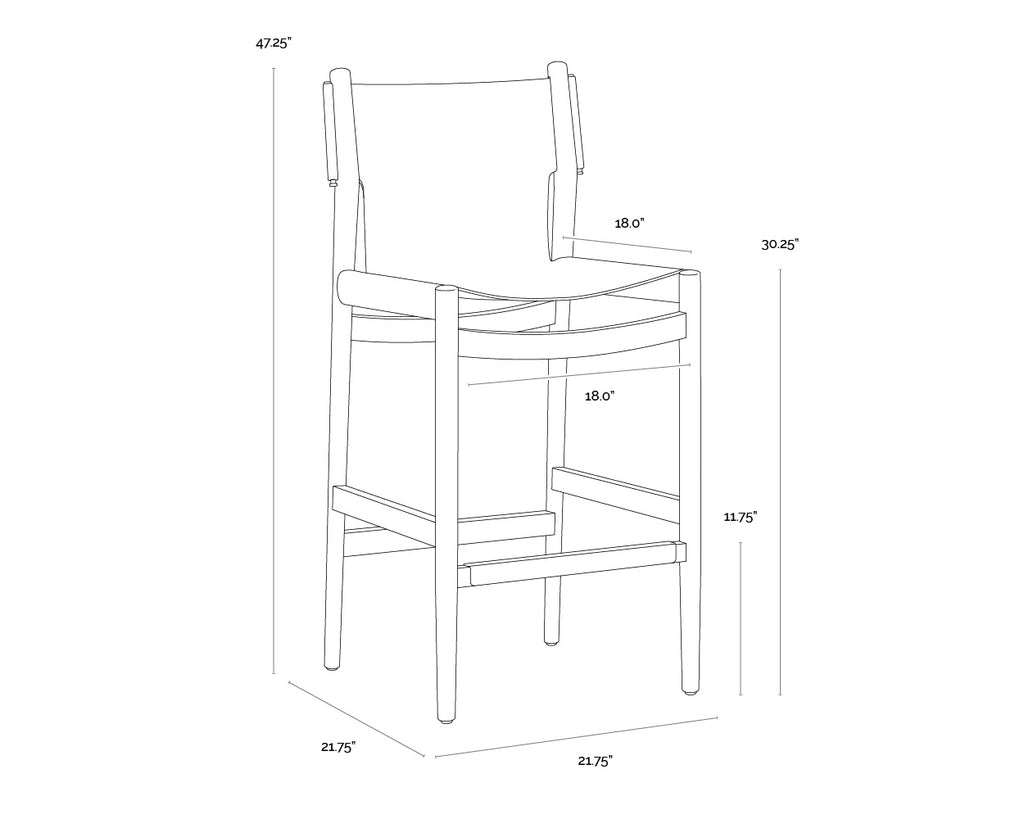 Argus Barstool - Nubuck Caramel Leather
