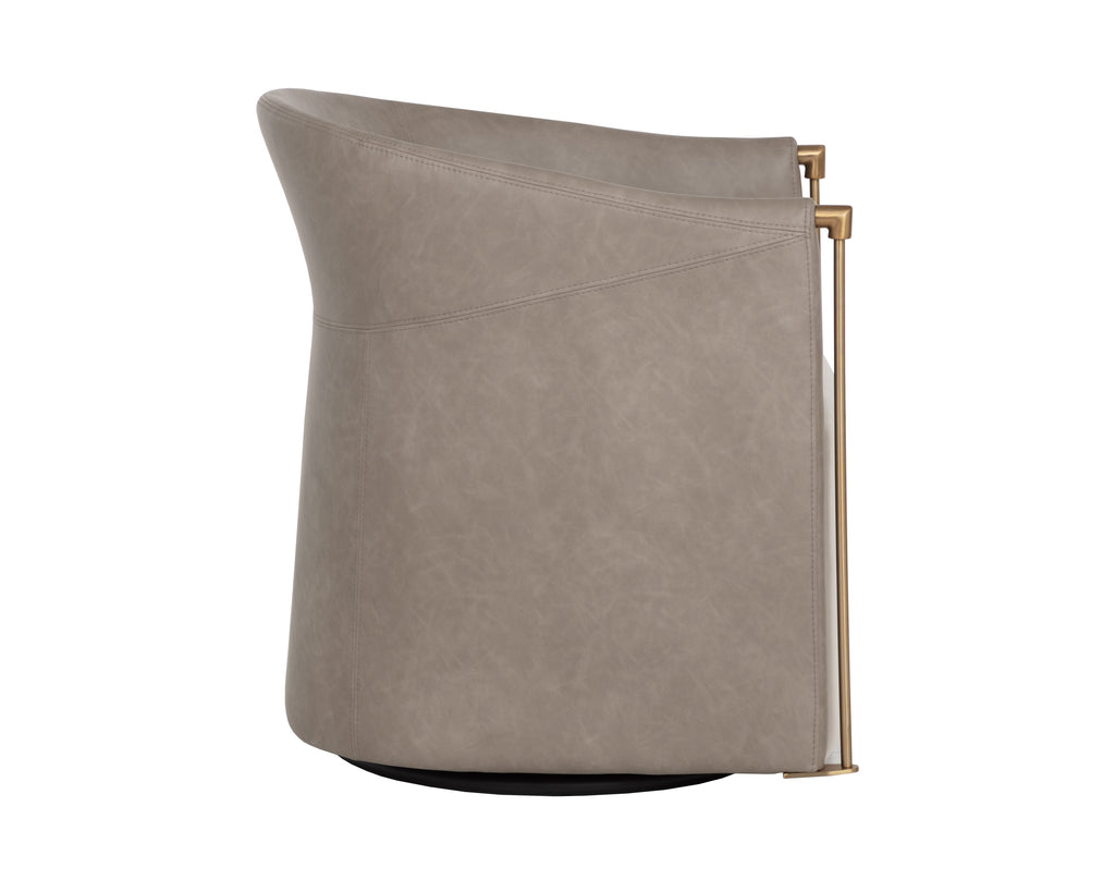 Leontine Swivel Lounge Chair - Meg Taupe / Ivanhoe Mineral