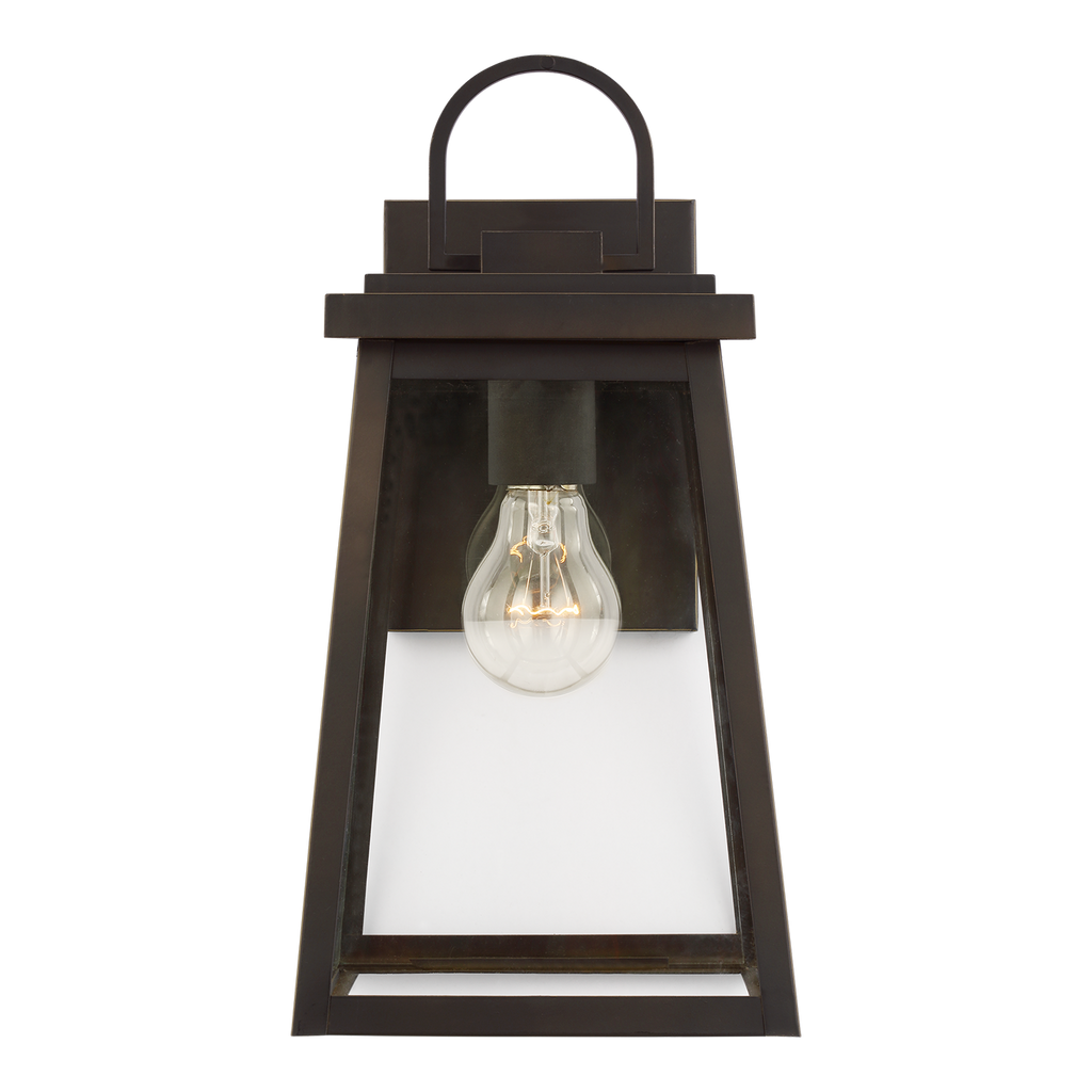 Founders Medium Wall Lantern | Antique Bronze Frosted Bulb