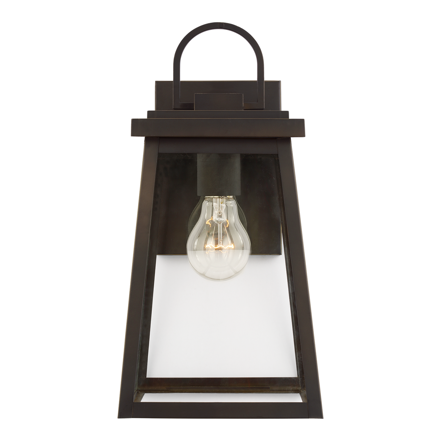 Founders Medium Wall Lantern | Antique Bronze Frosted Bulb