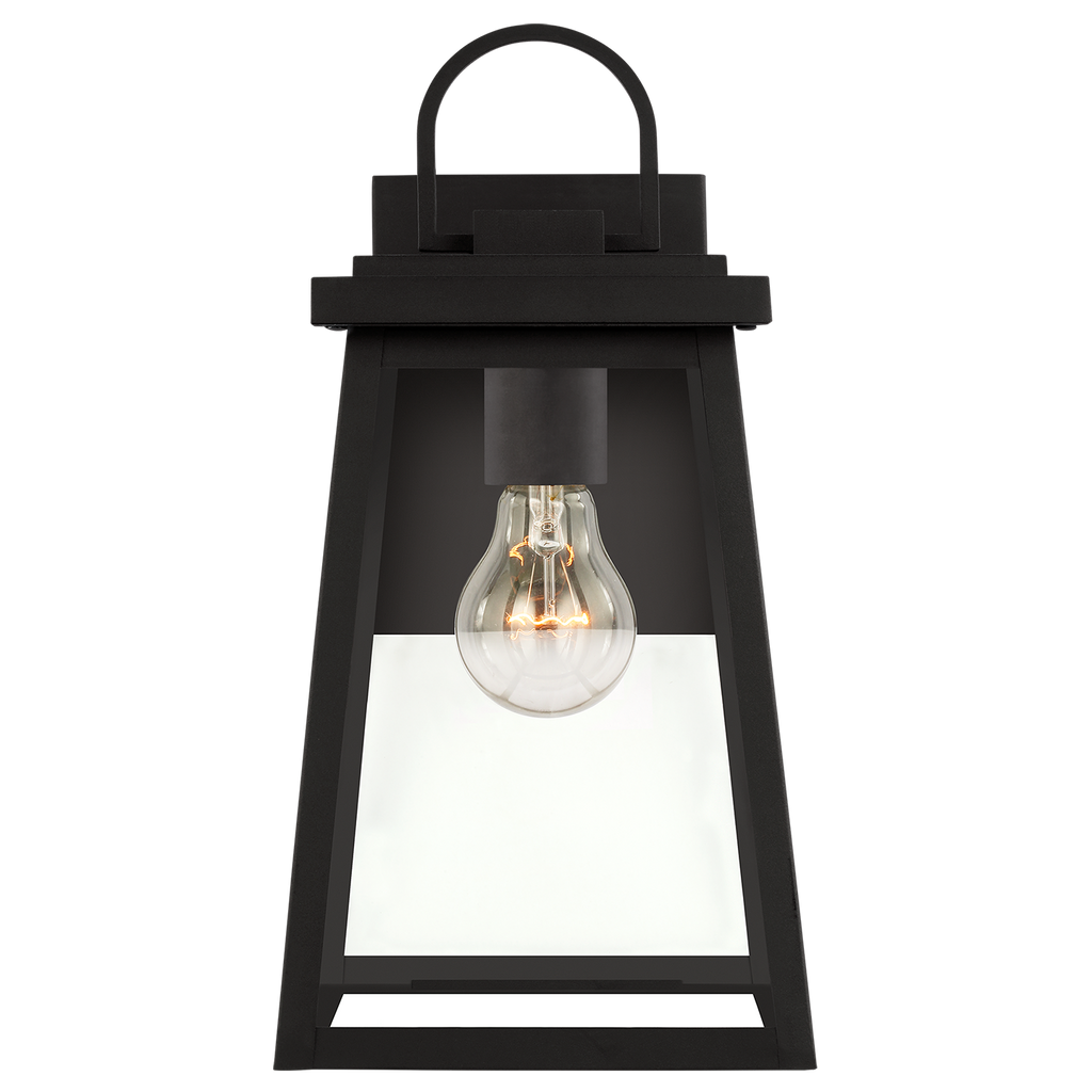 Founders Medium Wall Lantern | Black Clear Bulb