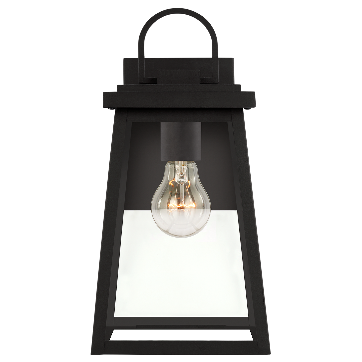 Founders Medium Wall Lantern | Black Clear Bulb
