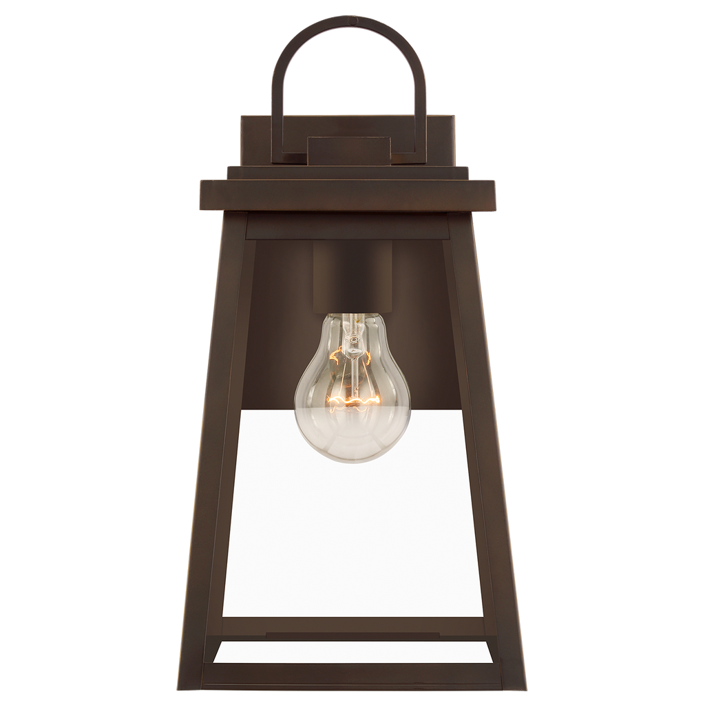 Founders Medium Wall Lantern | Antique Bronze Clear Bulb