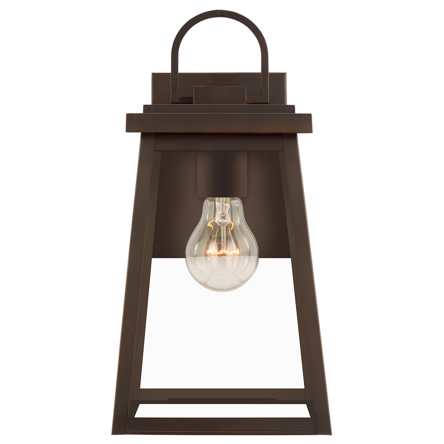 Founders Medium Wall Lantern | Antique Bronze Clear Bulb