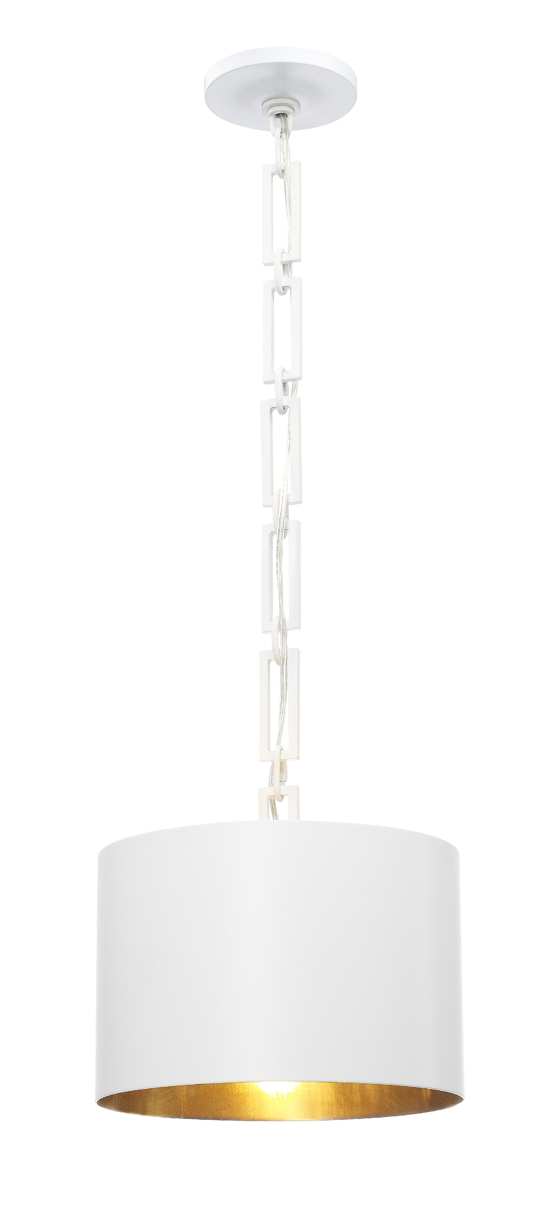 Brian Patrick Flynn Alston 12'' Matte White + Antique Gold Pendant