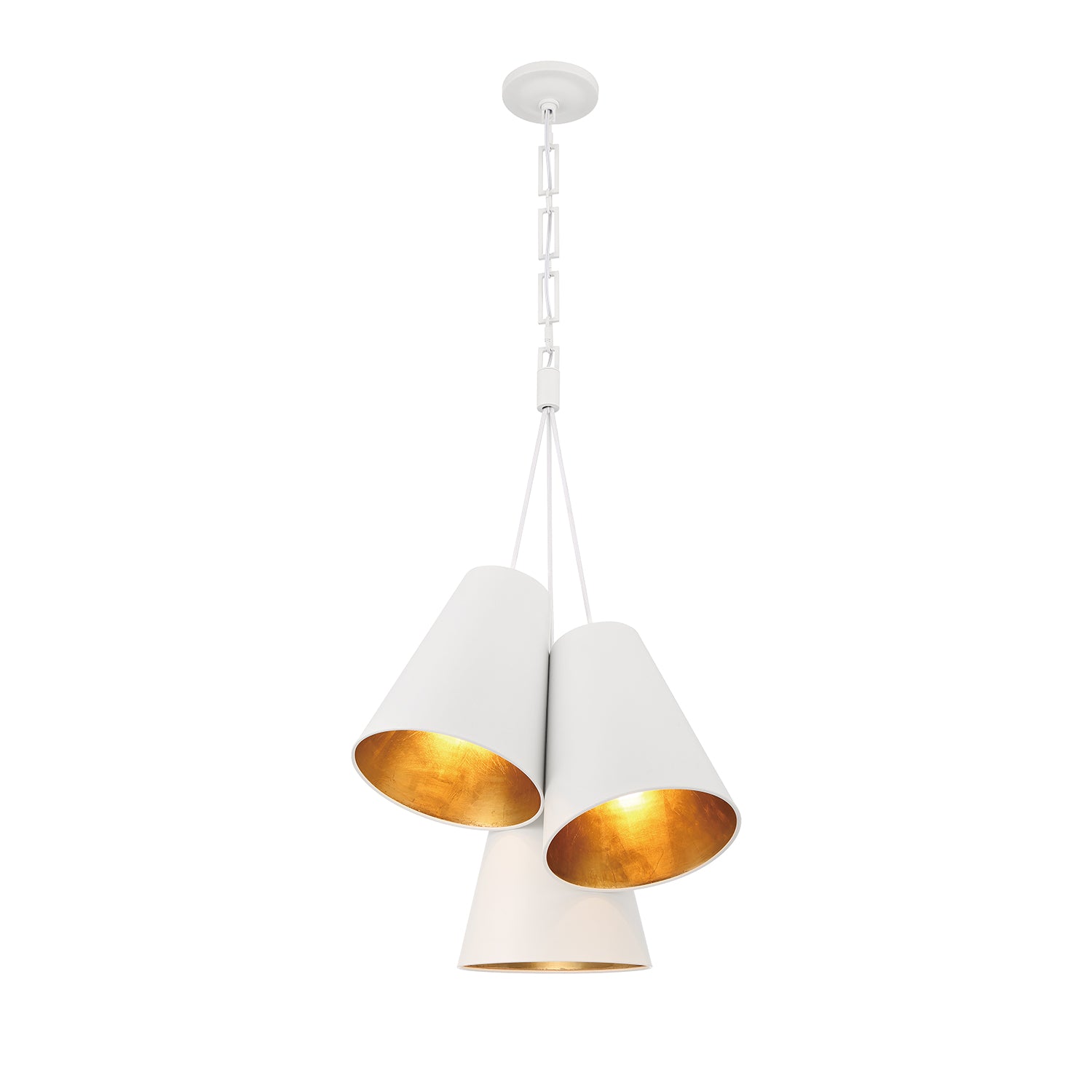 Brian Patrick Flynn Alston 20'' Matte White + Antique Gold Pendant