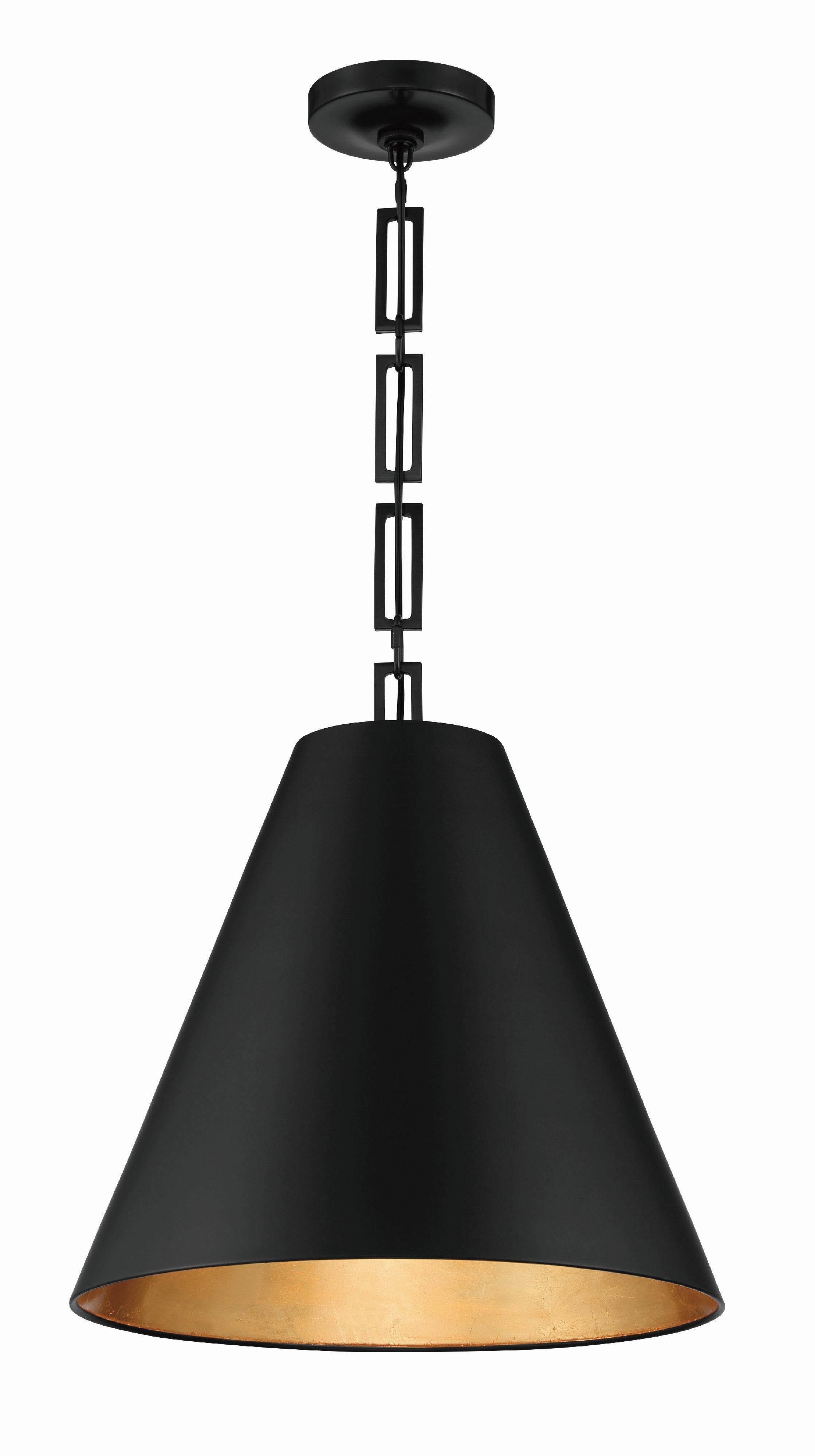 Brian Patrick Flynn Alston 18'' Matte Black + Antique Gold Pendant
