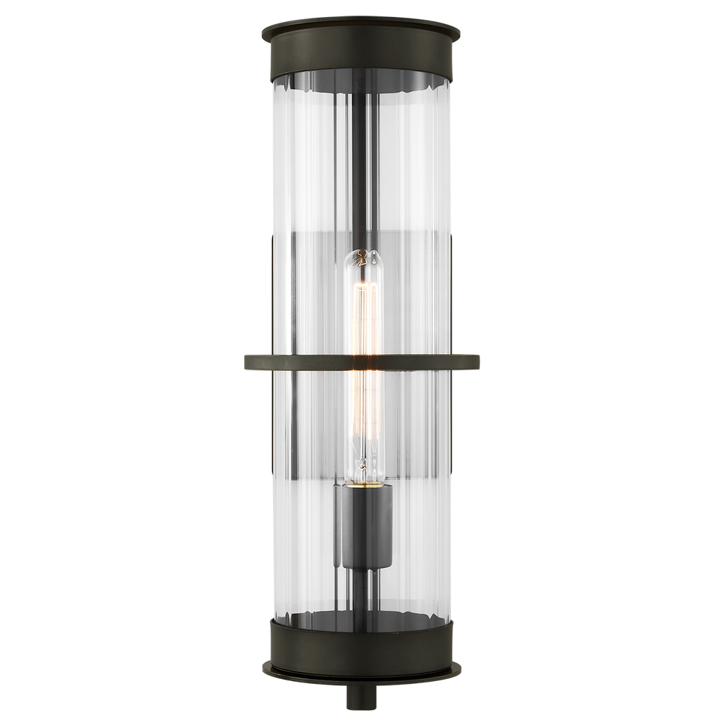 Alcona Large One Light Outdoor Wall Lantern Antique Bronze Bulbs Included