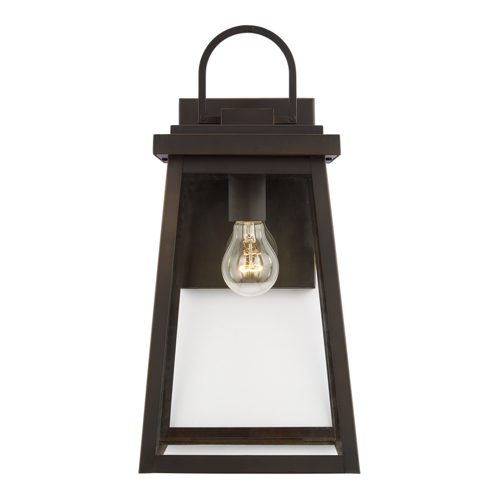 Founders Large Wall Lantern | Antique Bronze Frosted Bulb