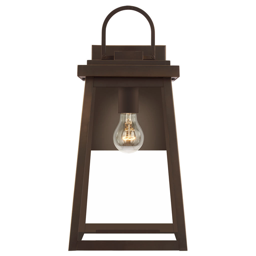 Founders Large Wall Lantern | Antique Bronze Clear Bulb