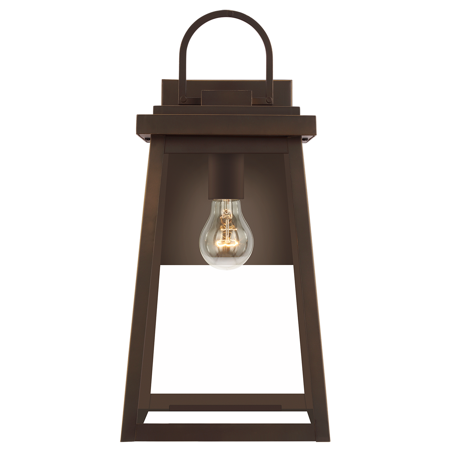 Founders Large Wall Lantern | Antique Bronze Clear Bulb