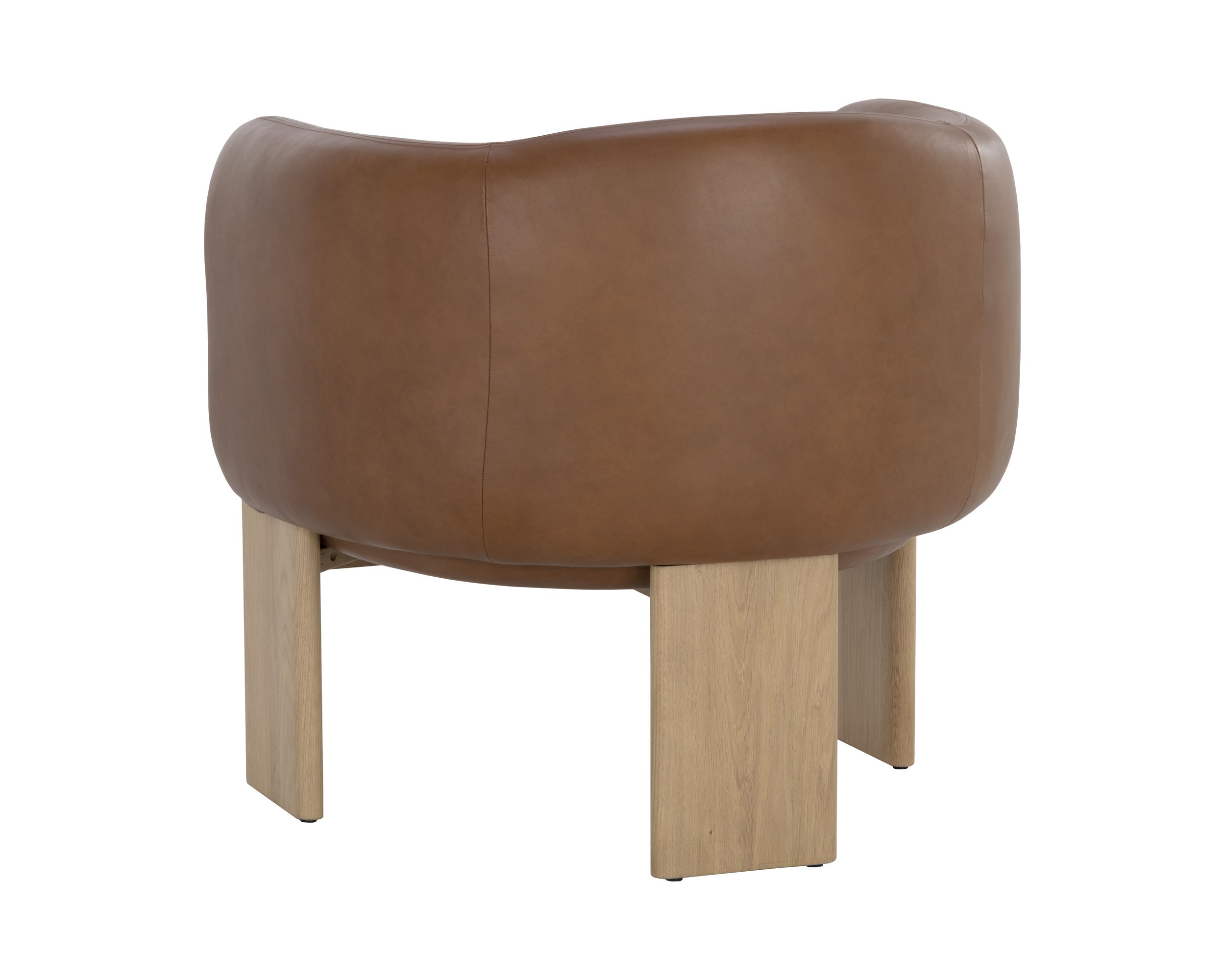 Trine Lounge Chair - Rustic Oak - Vintage Camel Leather