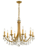 Bridgehampton 28'' Hand Cut Crystal Antique Gold Chandelier