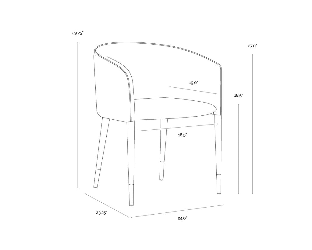 Asher Dining Armchair - Flint Grey / Napa Taupe