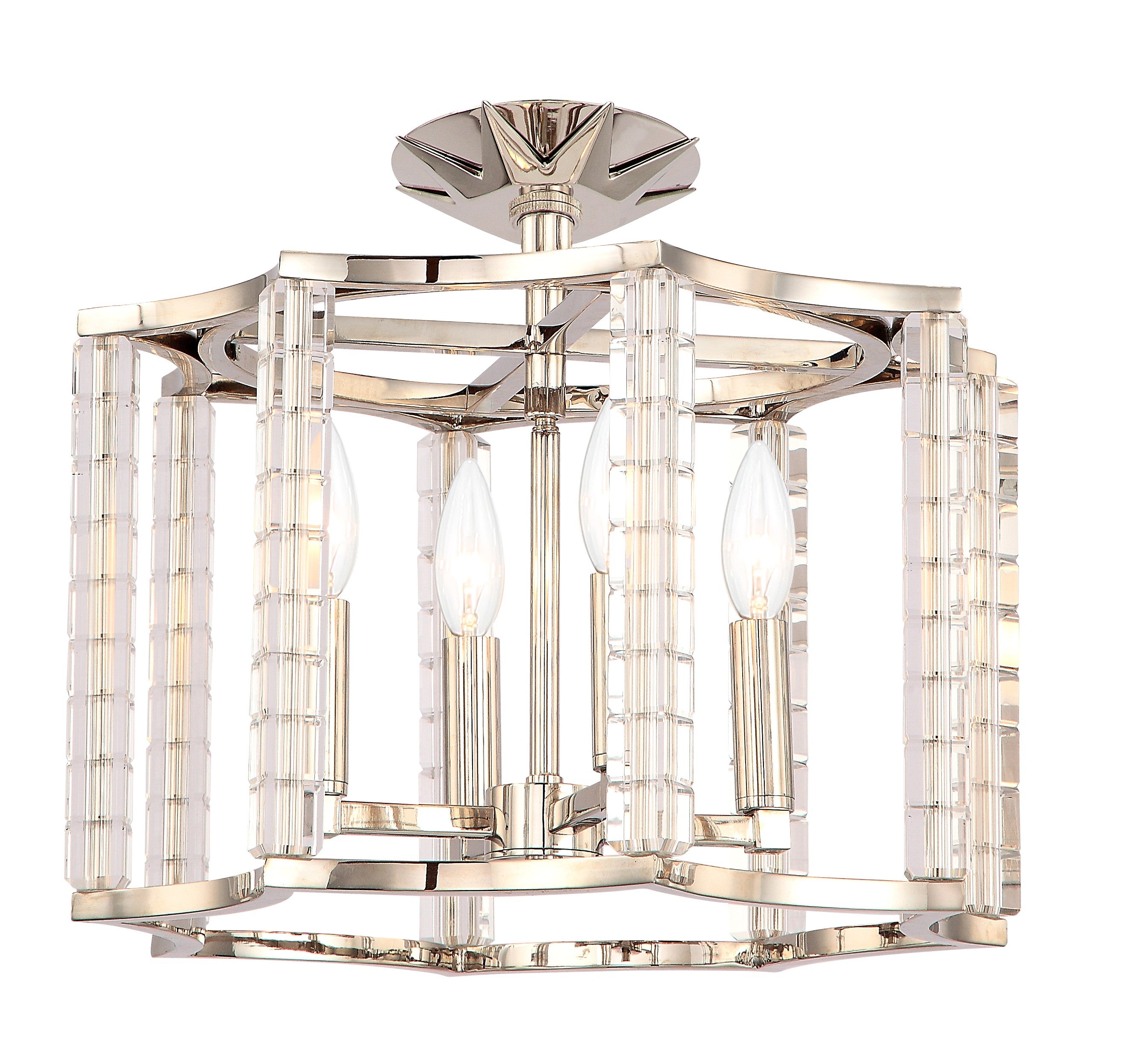 Carson 16'' Polished Nickel Semi Flush Mount