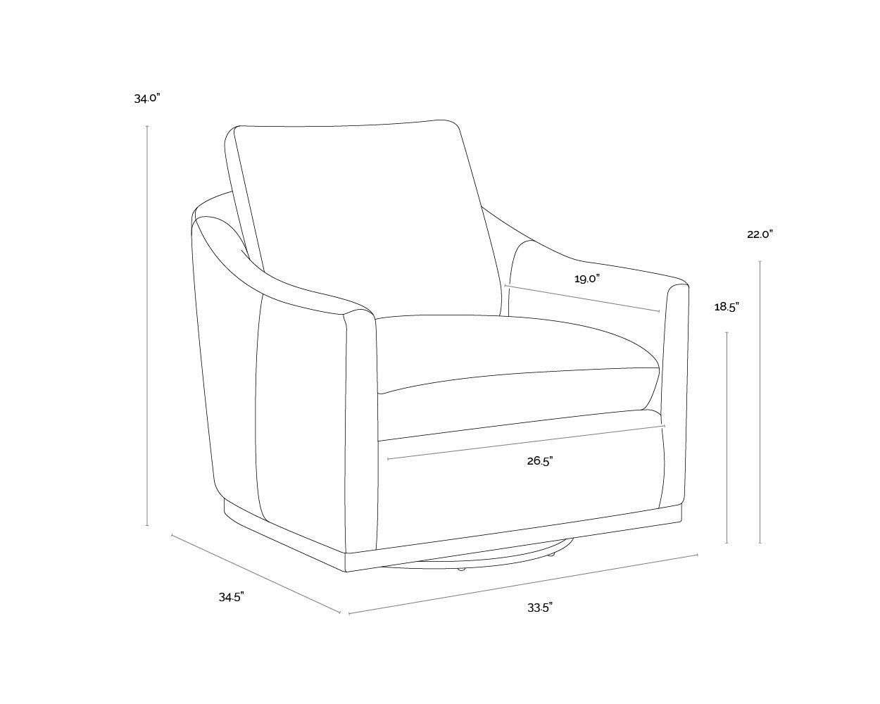 Corbin Swivel Lounge Chair - Aline Butternut Leather