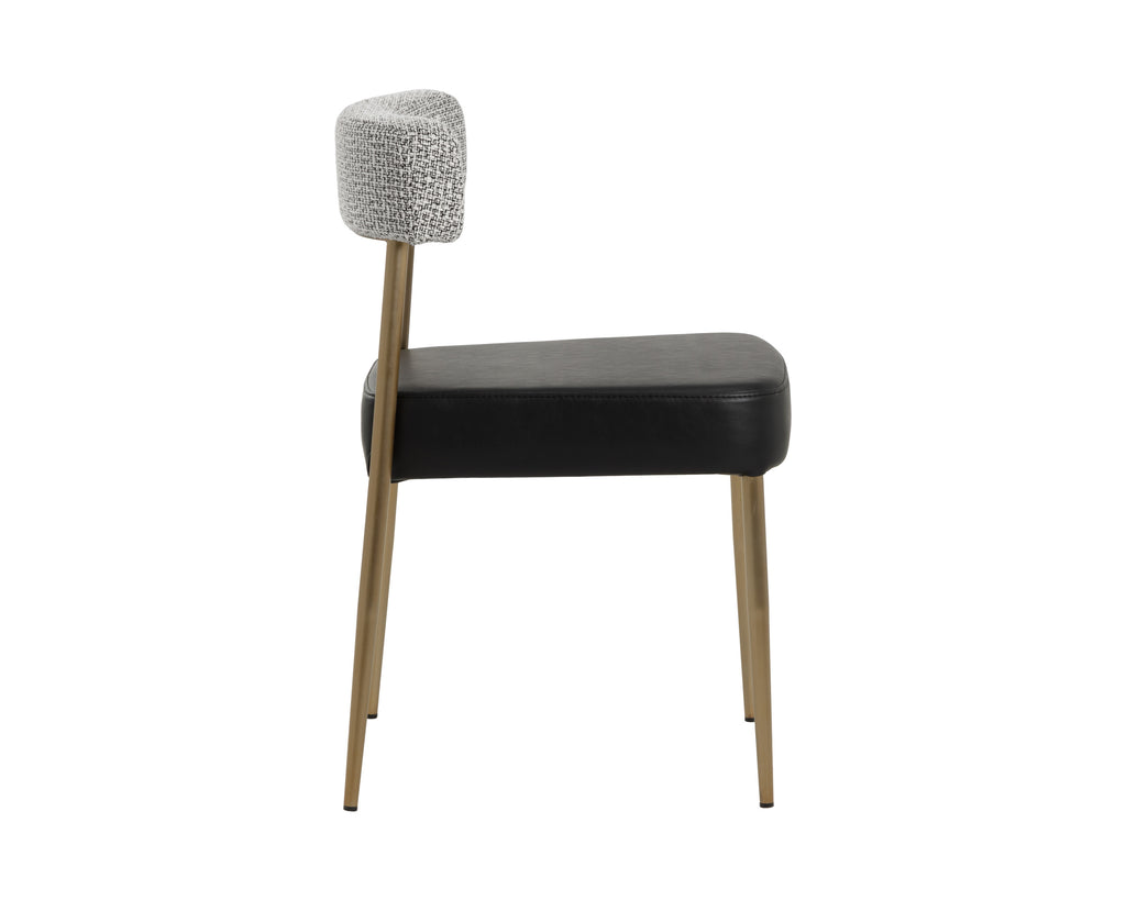Ashwin Stackable Dining Chair - Bravo Black / Helios Check Black