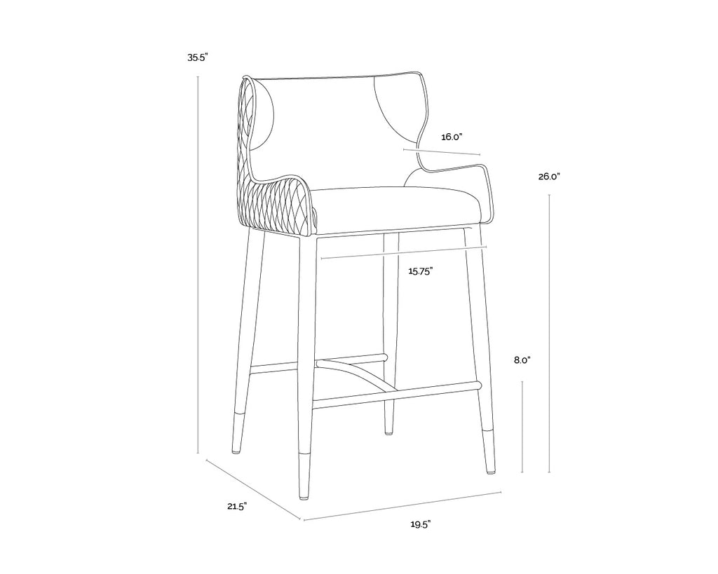 Gianni Counter Stool - Dillon Stratus / Dillon Black