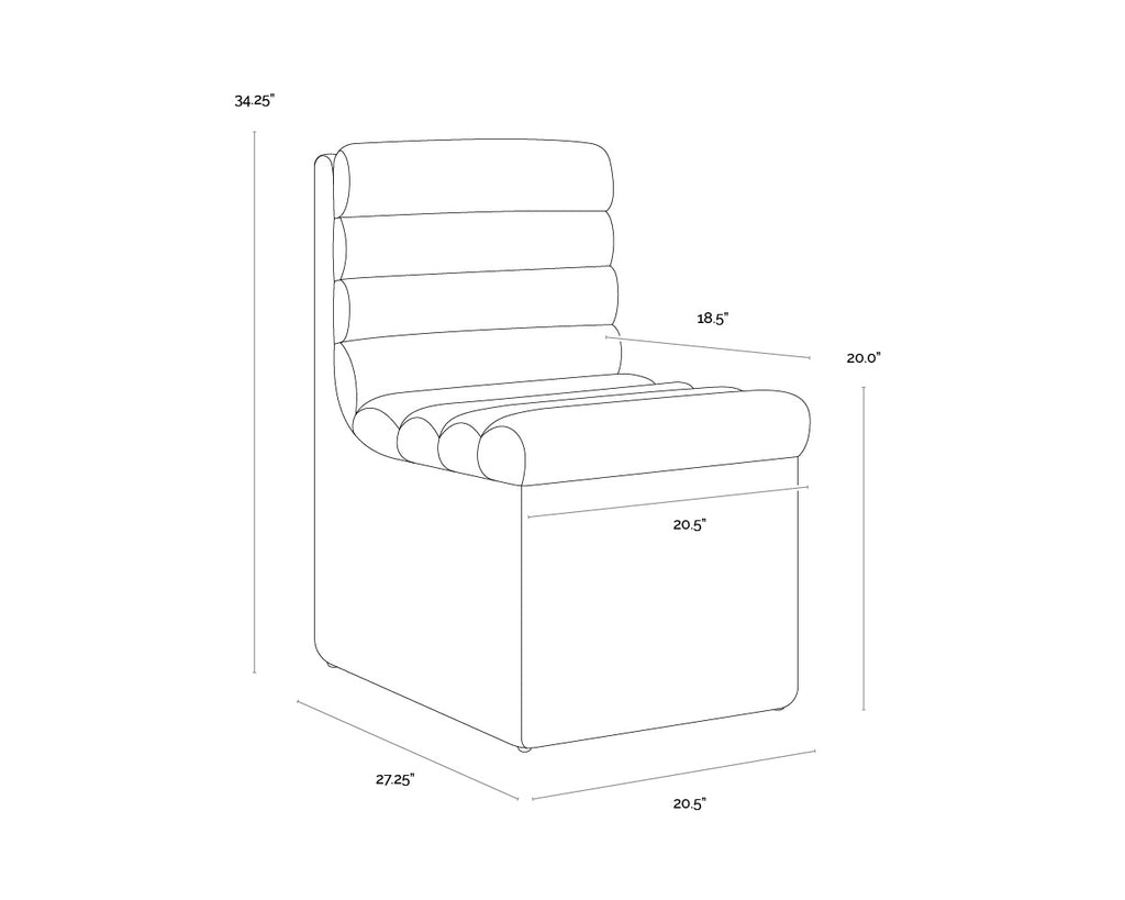 Norm Wheeled Dining Chair - Copley Latte