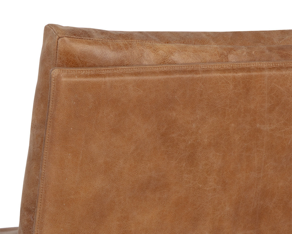 Zancor Lounge Chair - Gunmetal - Tan Leather