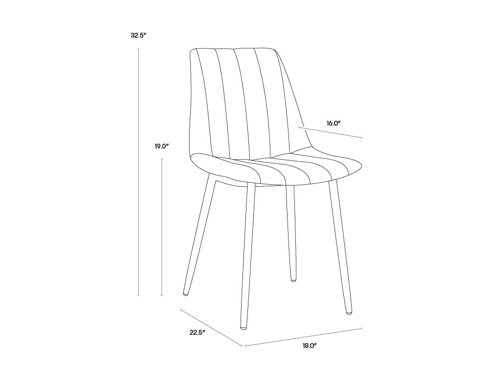 Drew Dining Chair - Black - Light Grey