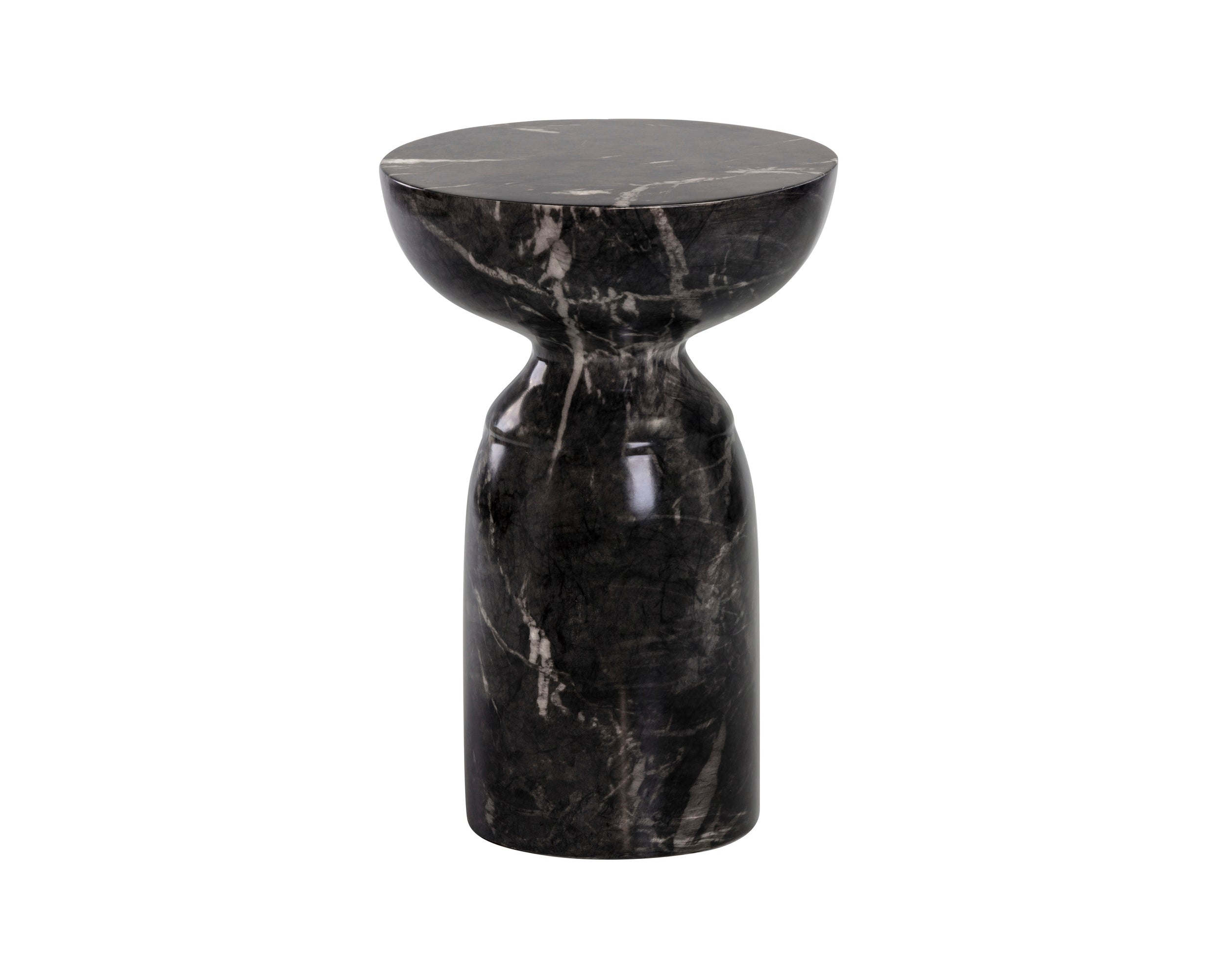 Goya End Table - Marble Look - Black