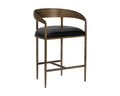 Zanatta Counter Stool - Charcoal Black Leather