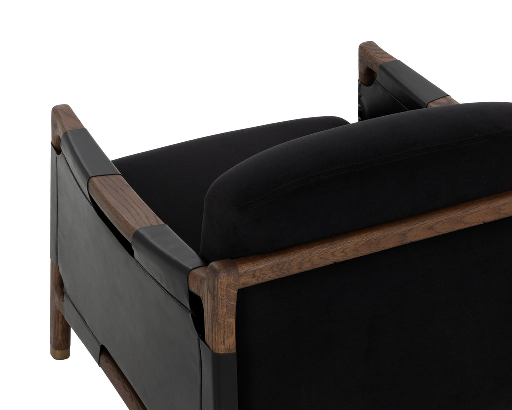 Calloway Lounge Chair - Antique Brown - Abbington Black / Onyx Leather