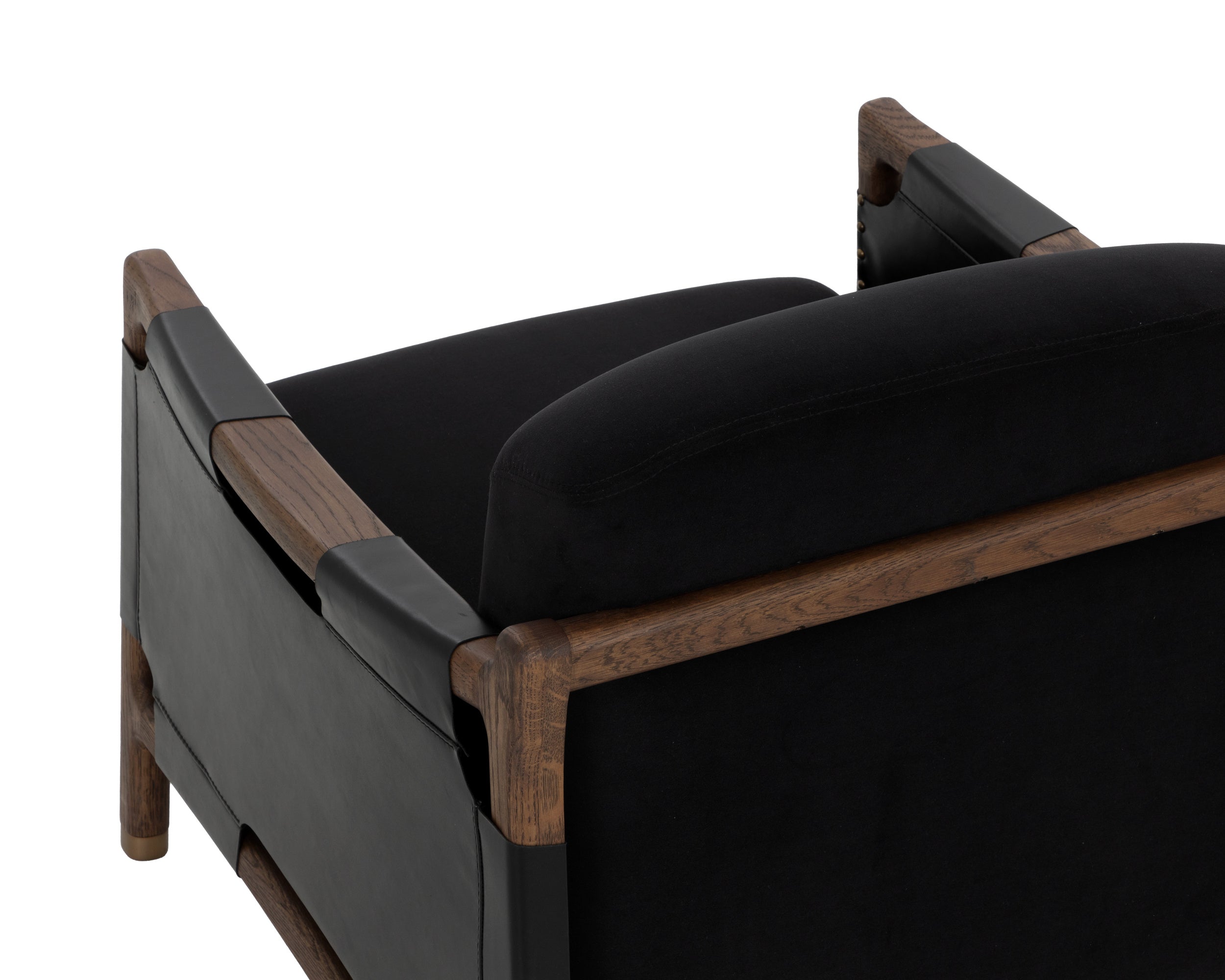 Calloway Lounge Chair - Antique Brown - Abbington Black / Onyx Leather
