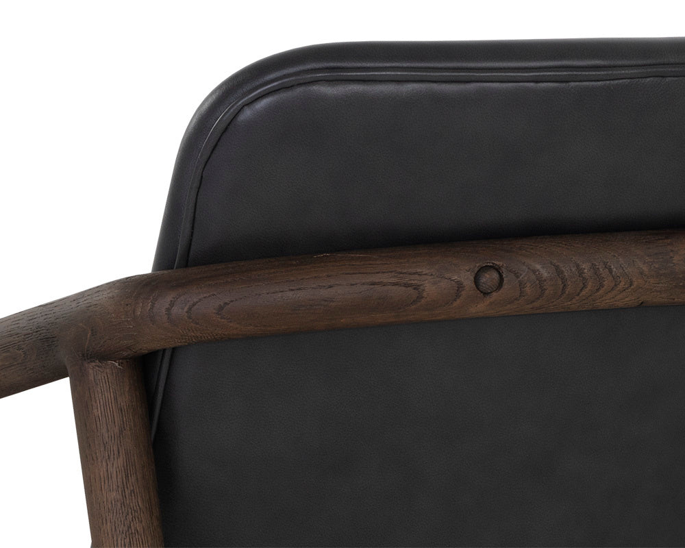Cinelli Lounge Chair - Distressed Brown - Brentwood Charcoal Leather