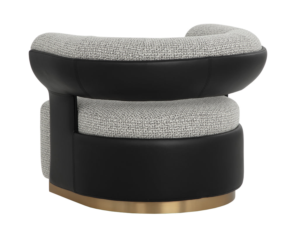 Olida Swivel Lounge Chair - Helios Check Black / Napa Black