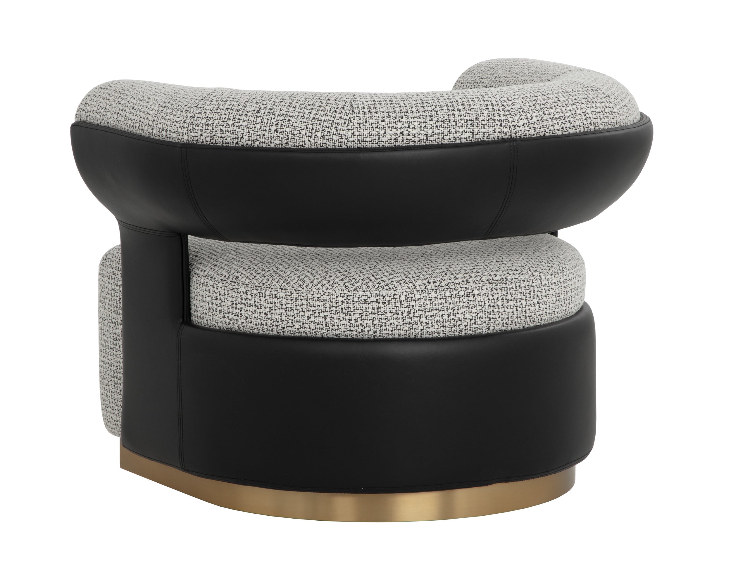 Olida Swivel Lounge Chair - Helios Check Black / Napa Black