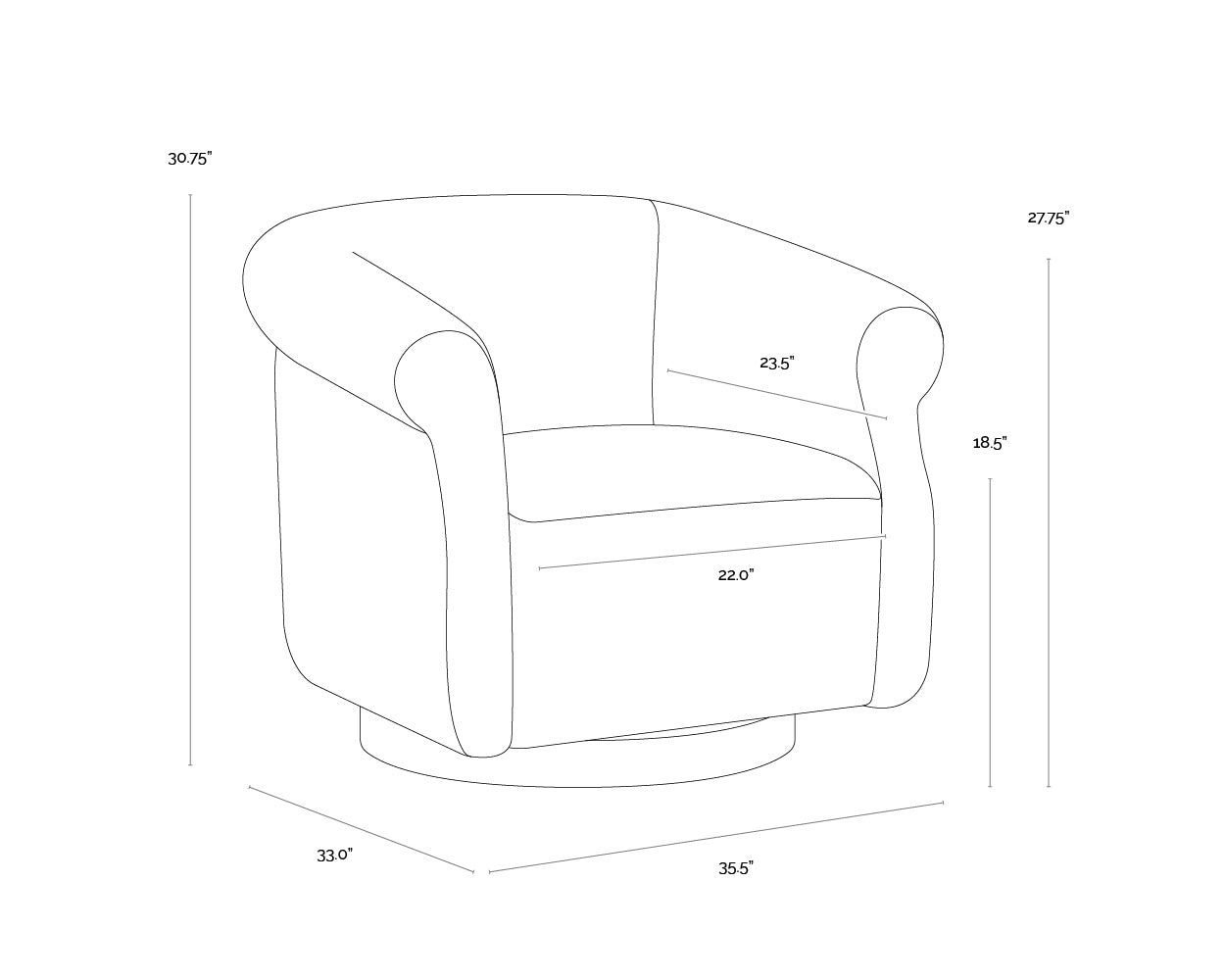 Libby Swivel Lounge Chair - Hailey Moon