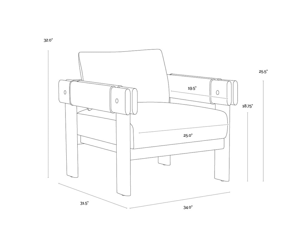 Carmichael Lounge Chair - Ludlow Sesame Leather