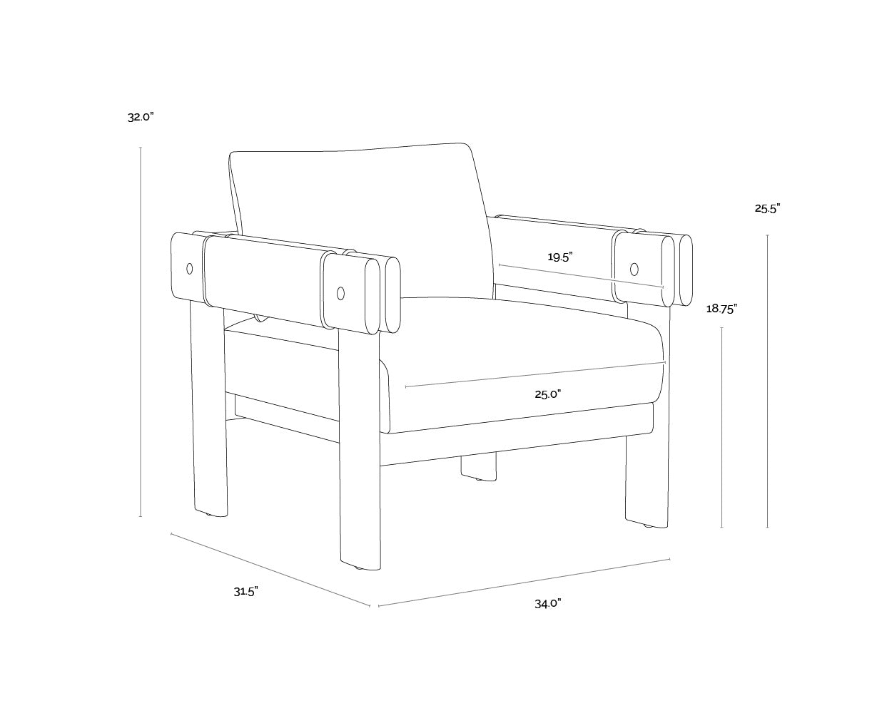 Carmichael Lounge Chair - Ludlow Sesame Leather