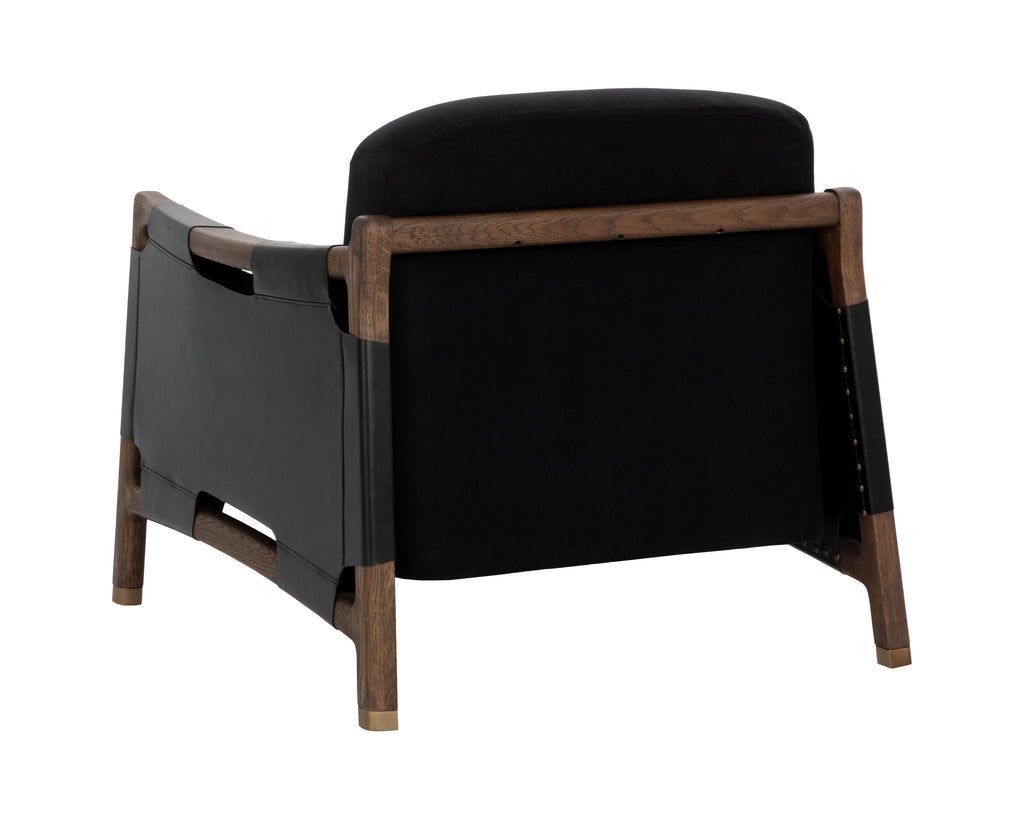 Calloway Lounge Chair - Antique Brown - Abbington Black / Onyx Leather