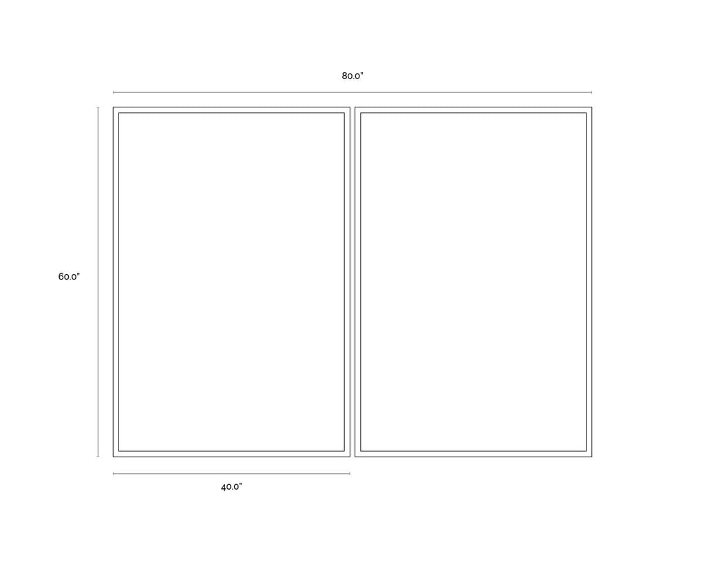 Miami Vice (Set Of 2) - 40" X 60" - Charcoal Floater Frame