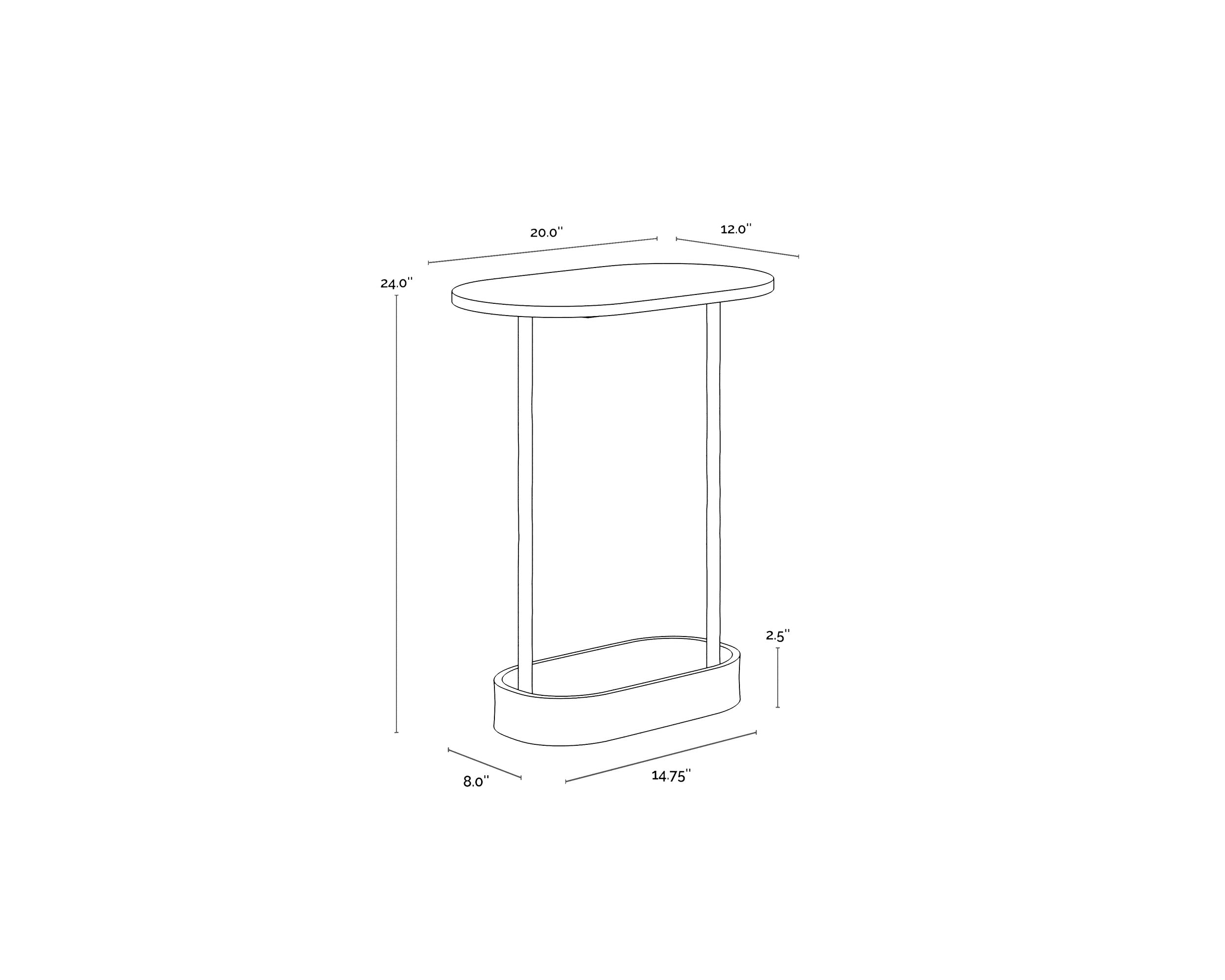 Eden End Table - White Marble