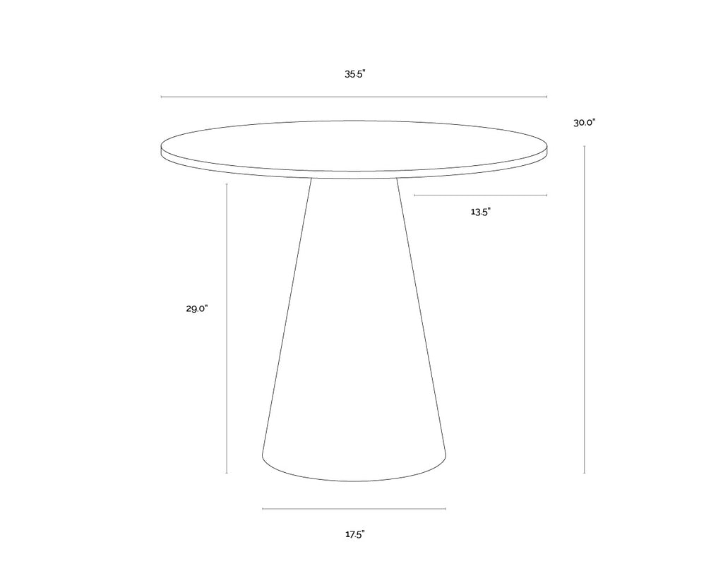 Damon Bistro Table - Gunmetal - 35.5"