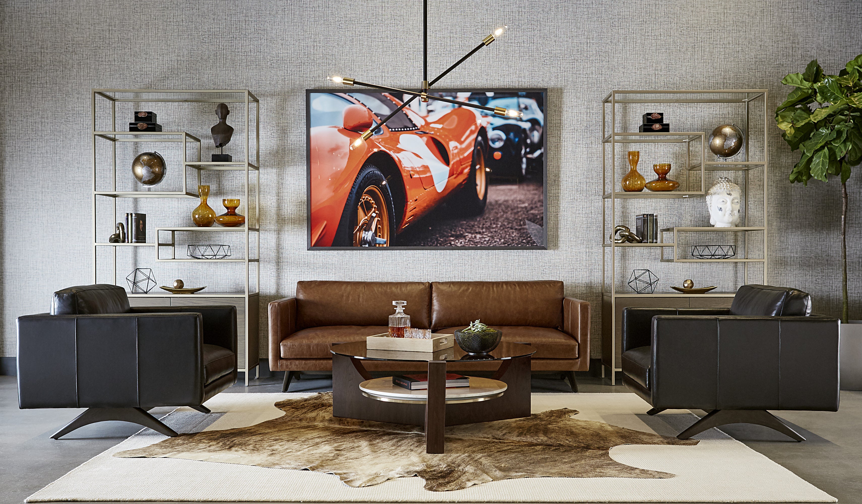 Stamos Bookcase - Gold - Raw Umber