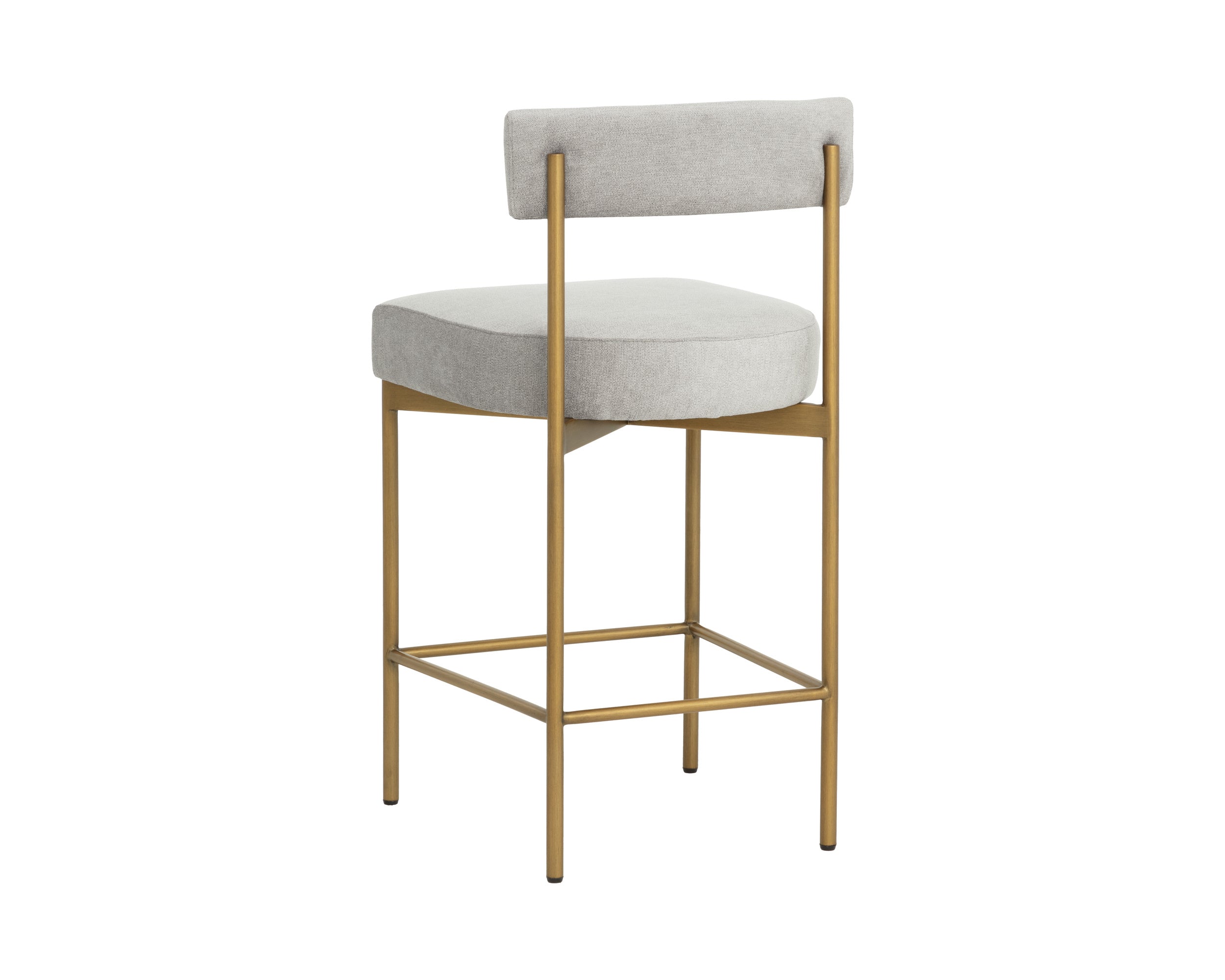 Seneca Counter Stool - Antique Brass - Polo Club Stone