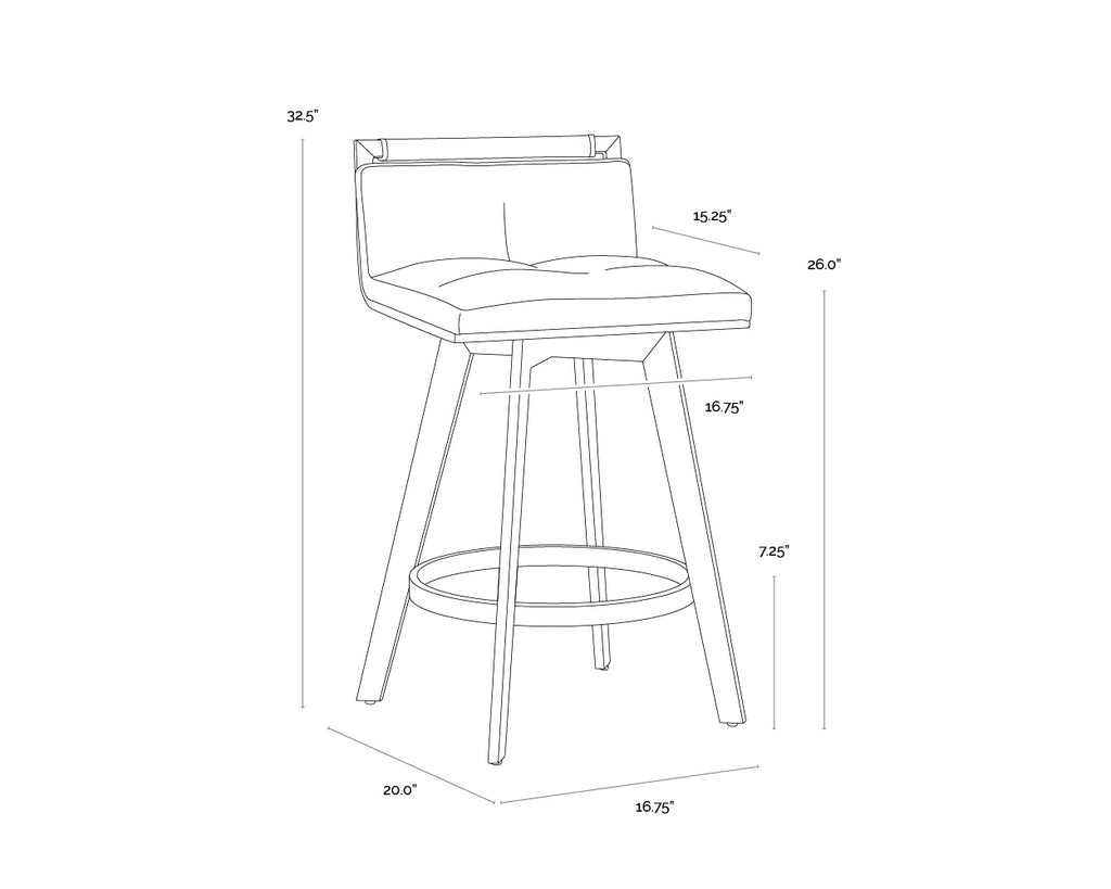 Arizona Swivel Counter Stool - Castillo Cream