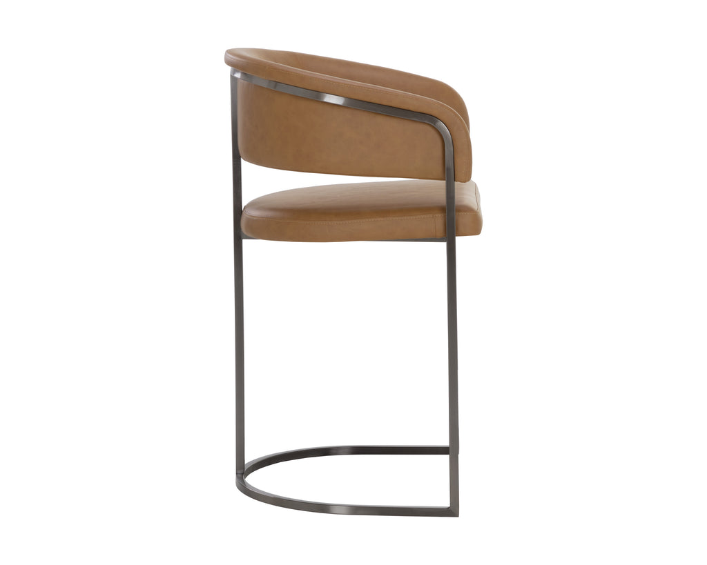 Marris Counter Stool - Gunmetal - Milliken Cognac