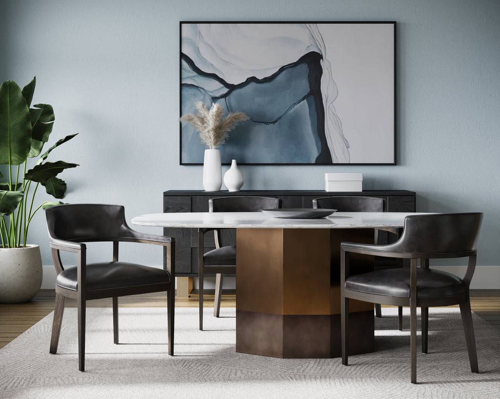 Brylea Dining Armchair - Brown - Brentwood Charcoal Leather