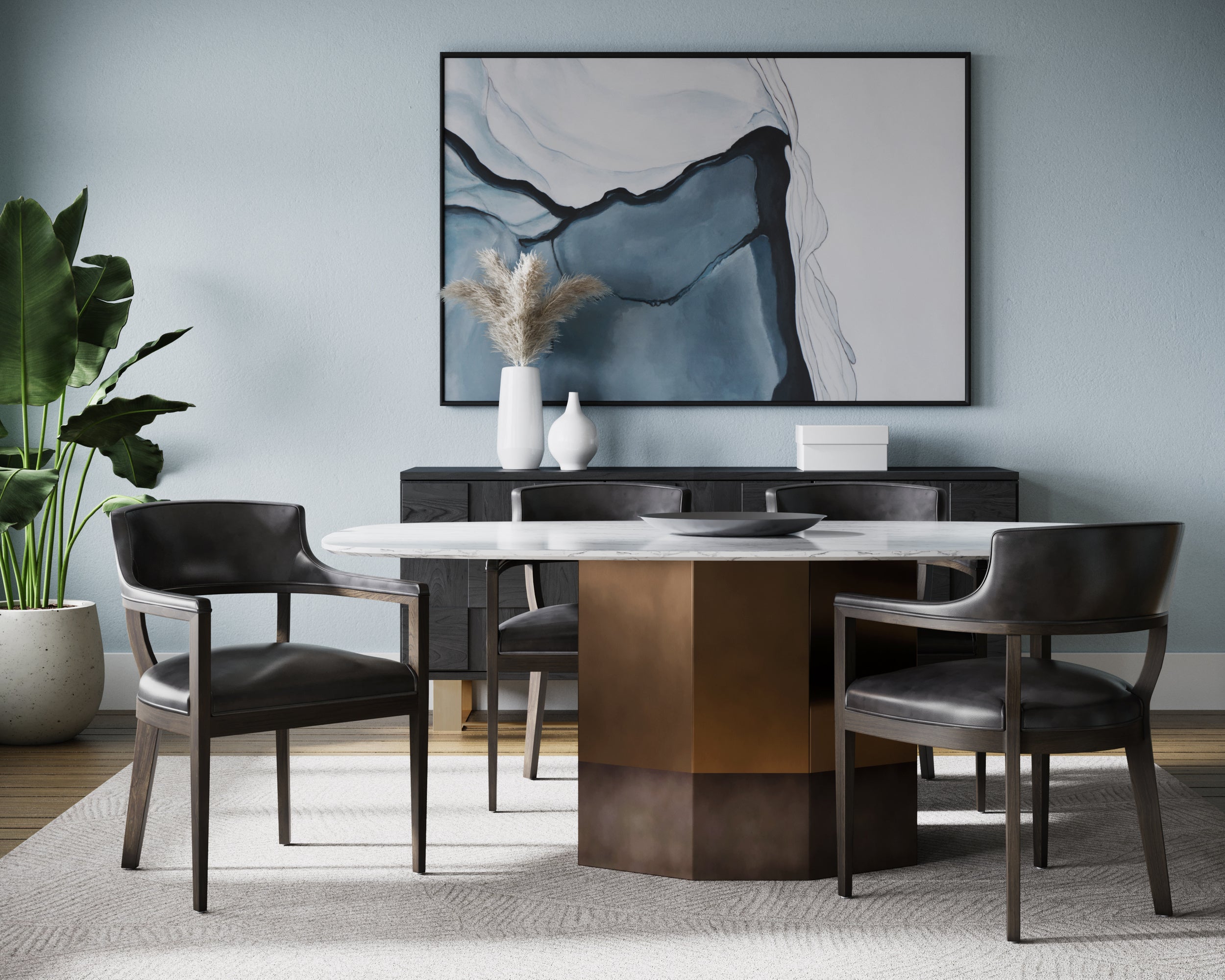 Brylea Dining Armchair - Brown - Brentwood Charcoal Leather