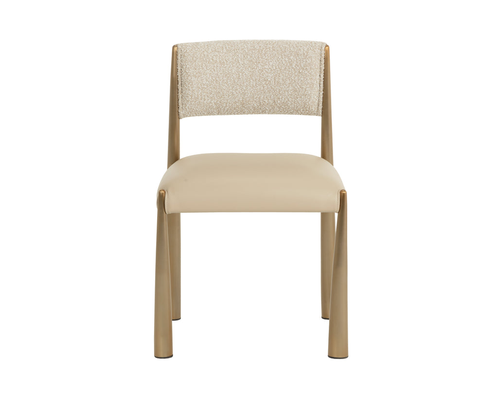 Bayard Dining Chair - Antique Brass - Napa Beige / Santa Cruz Oatmeal