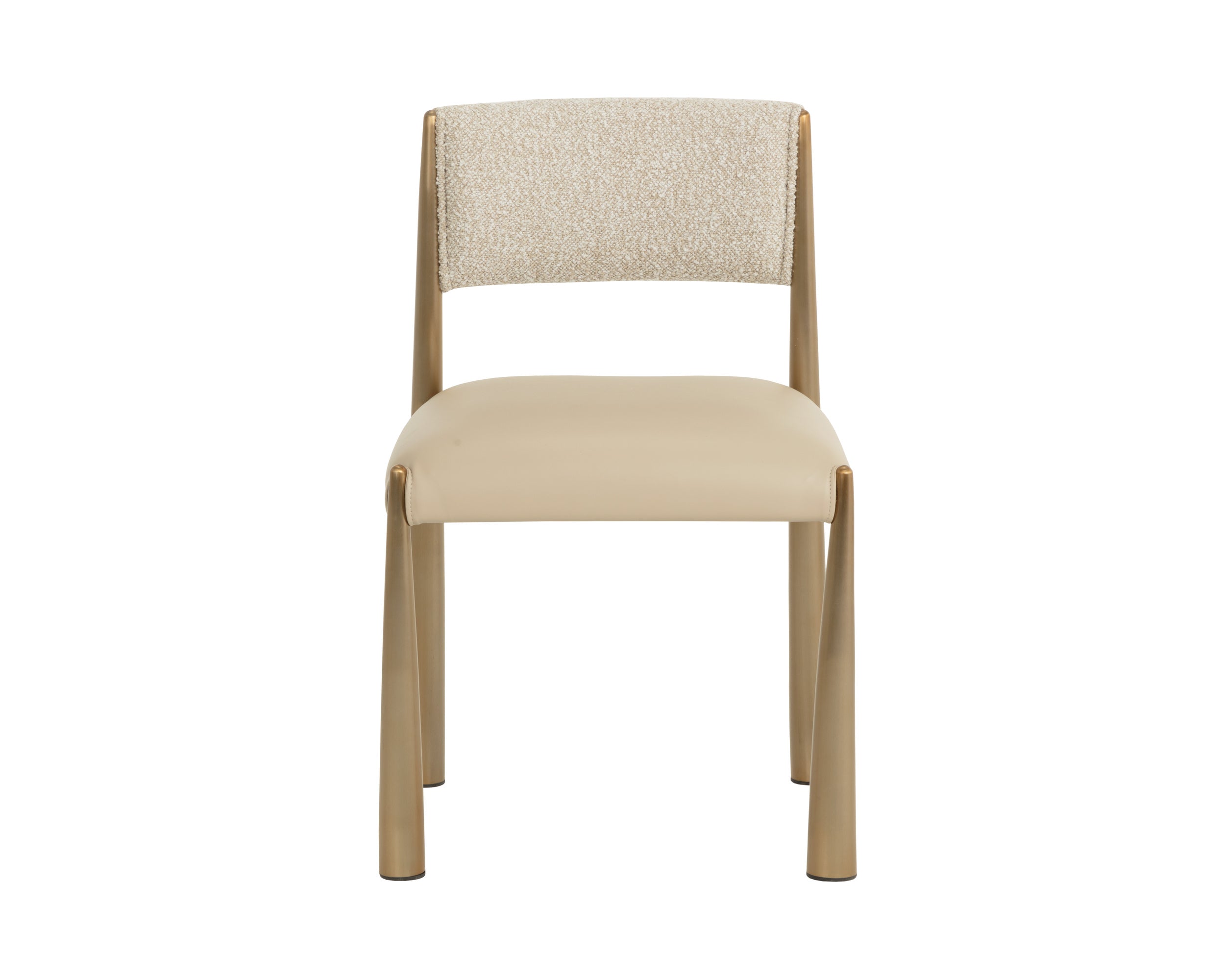 Bayard Dining Chair - Antique Brass - Napa Beige / Santa Cruz Oatmeal
